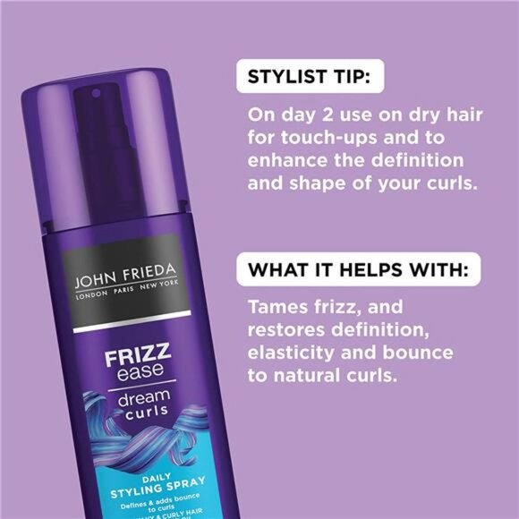 John Frieda Frizz Ease Dream Curls Daily Styling Spray for Curly Hair, 6.7 Ounce - Picture 2 of 7